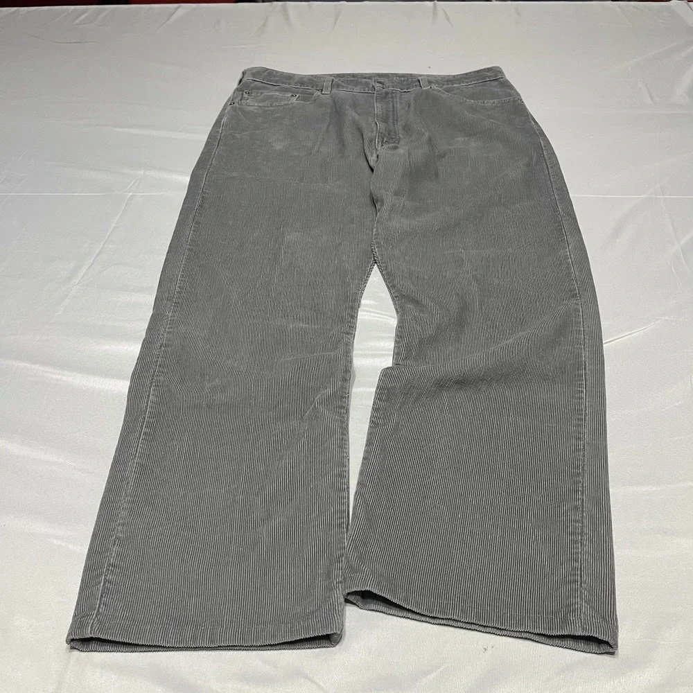Y2K Levis 559 Relaxed Straight Corduroy Pants Mens 38x30 Gray Baggy Skate Preppy
